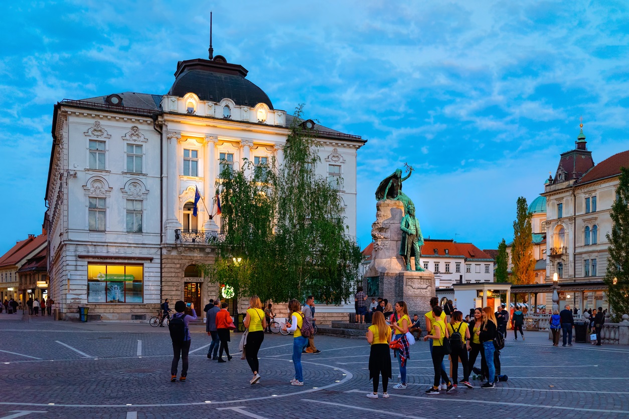 A Presernov trg Ljubljanában