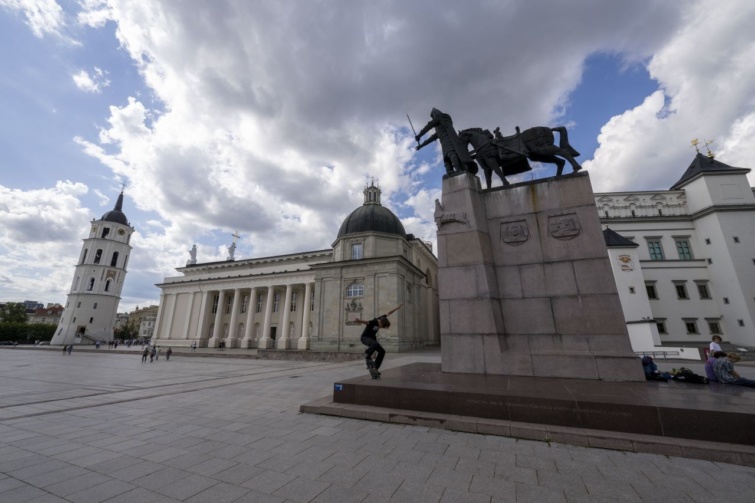 Katedrális tér Vilniusban, Litvániában.