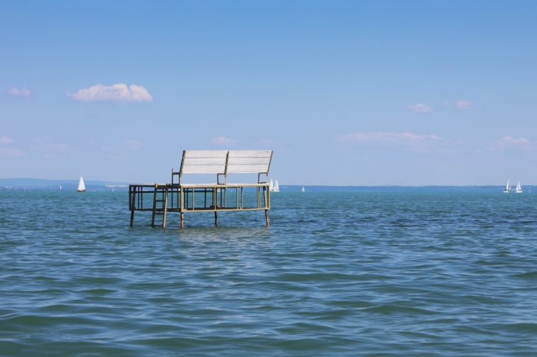 Stég a Balatonban.