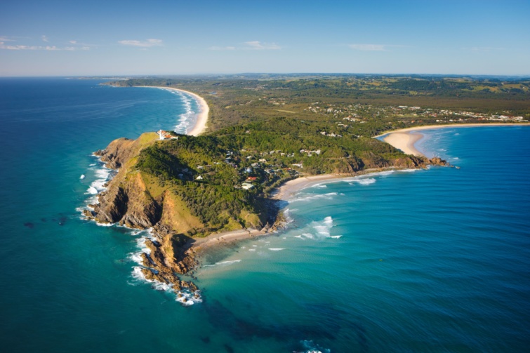 Légifelvétel az ausztráliai Byron Bay-ről.