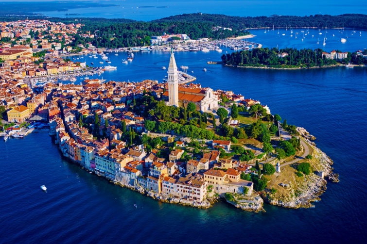 Rovinj városa madártávlatból.