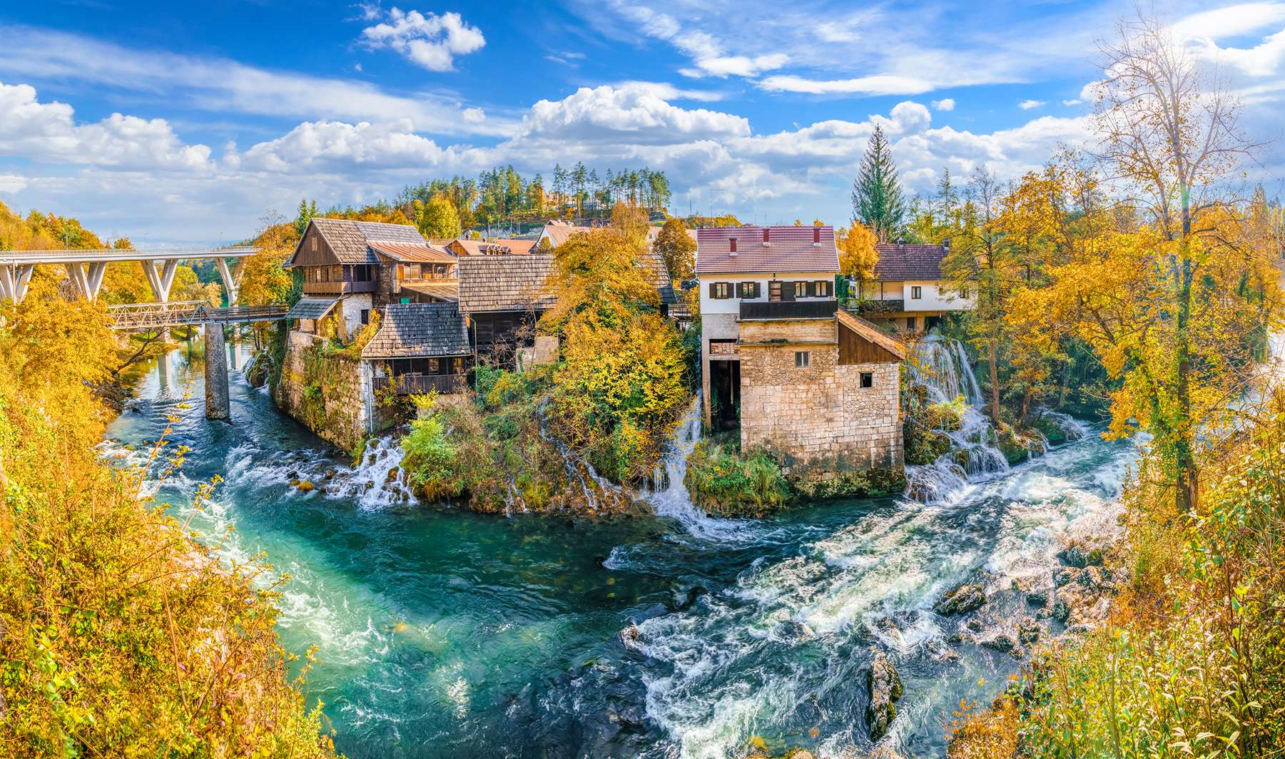 Rastoke mesés horvát falu vízesésekkel