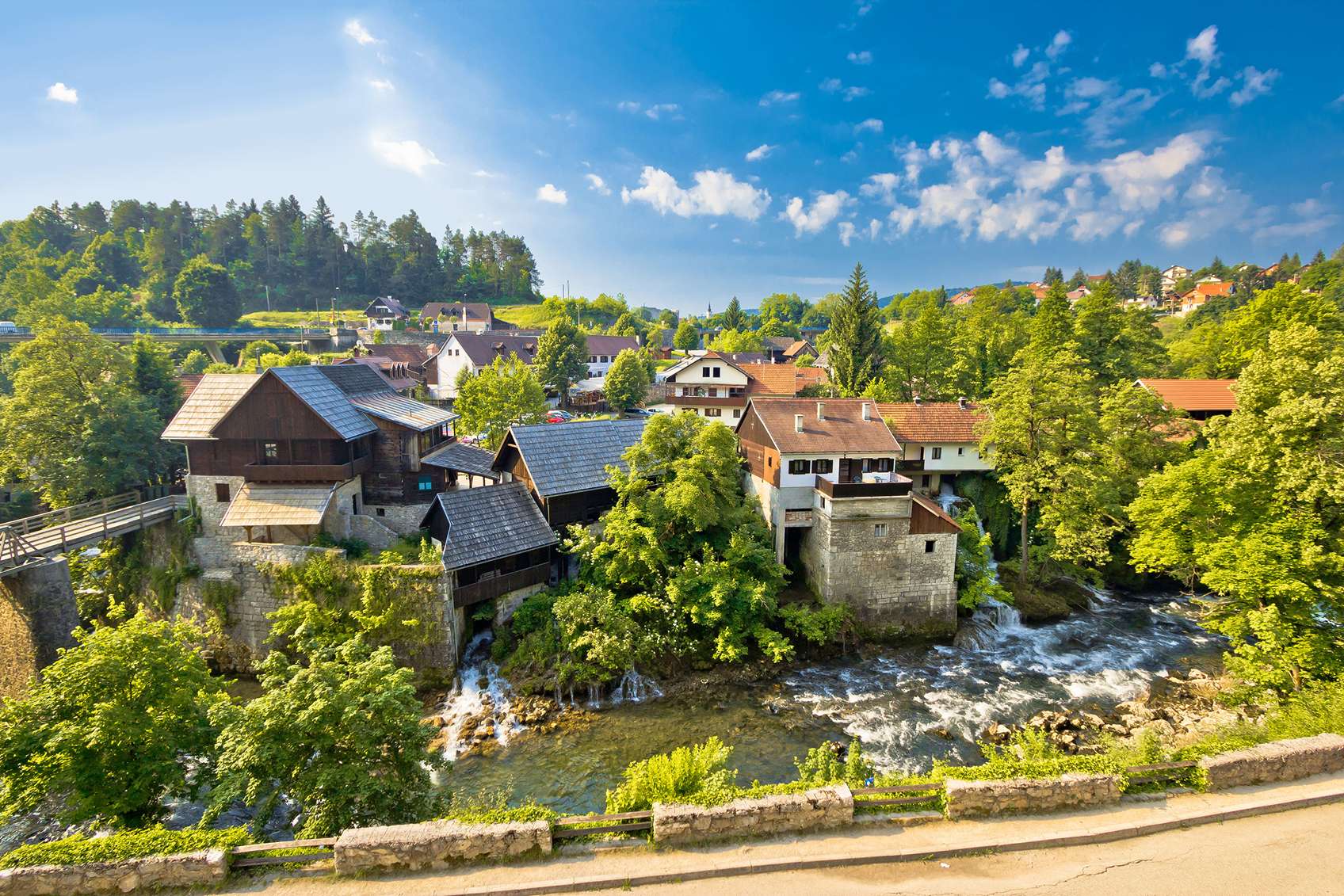 Rastoke horvát falu felülnézetből