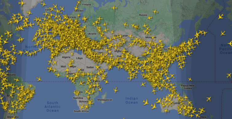 Flightradar képernyőképe