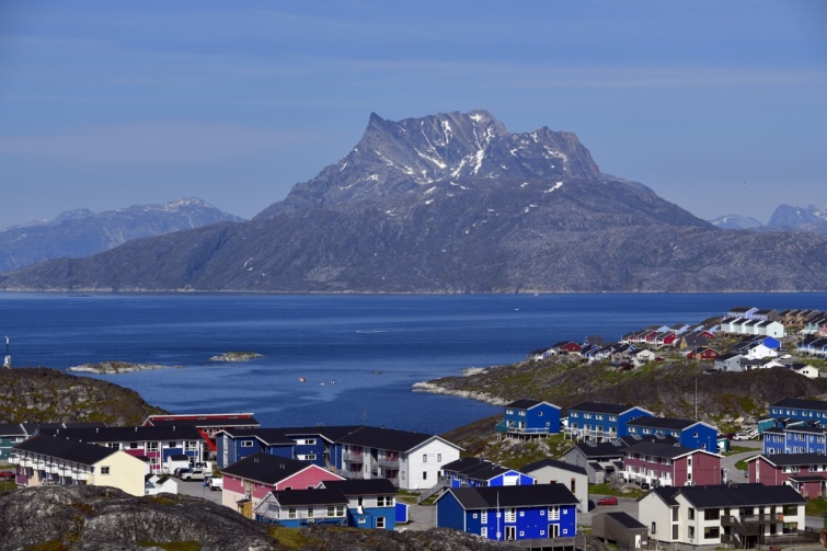 Nuuk, Grönland fővárosa madártávlatból