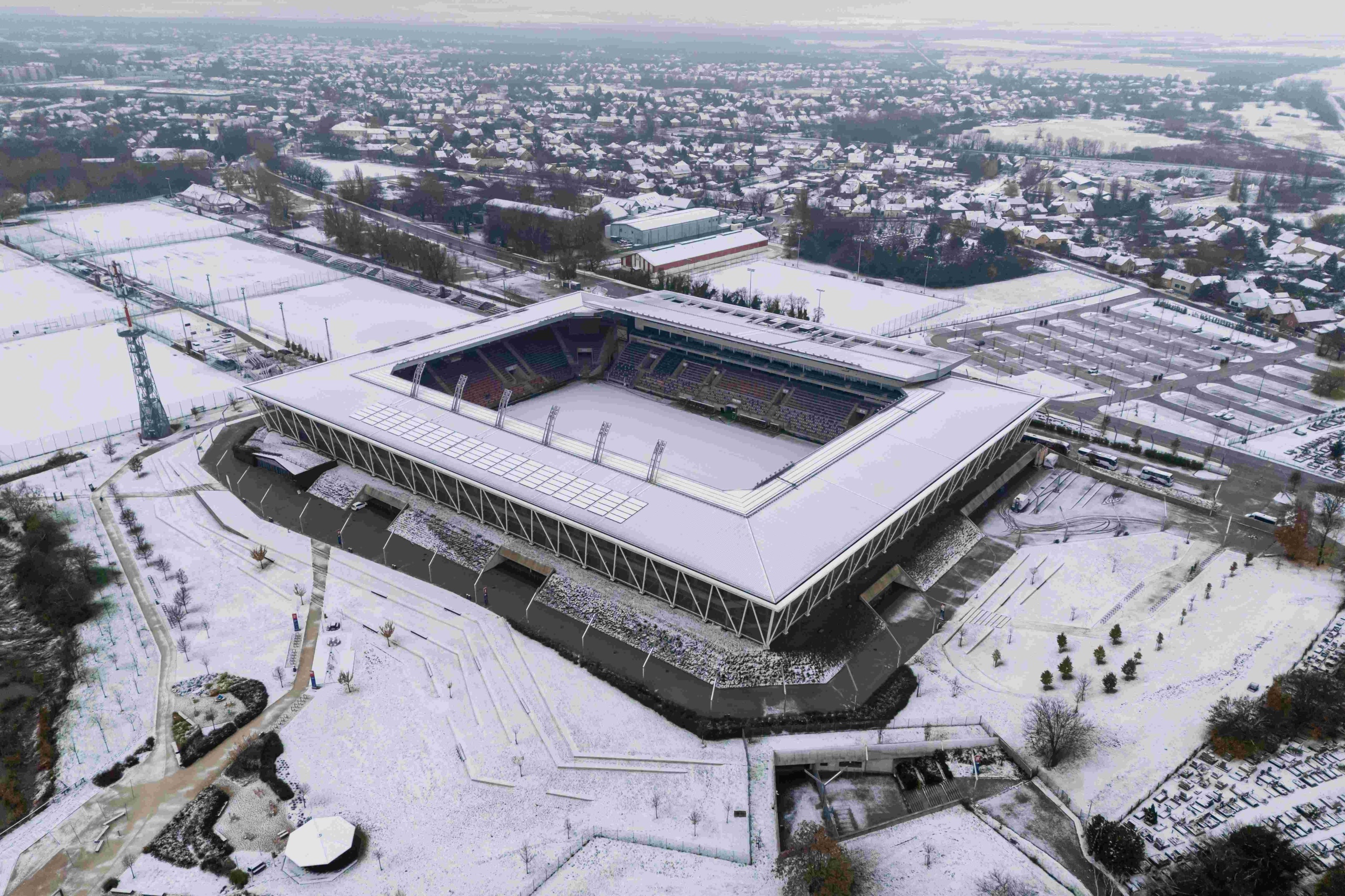 Behavazott stadion felülről