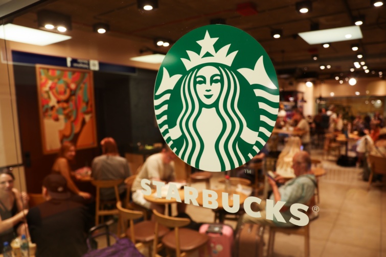 Starbucks logo.